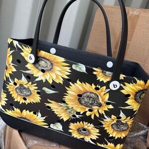 Sunflower Print Tote Bag